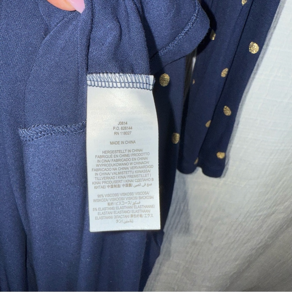 Boden Gemma Jersey Dress‎ size 4 blue and metallic polka dot - Picture 8 of 14